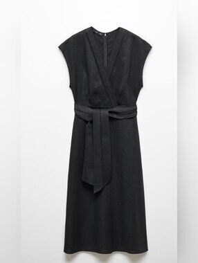 Mango Black 100% Linen Dress